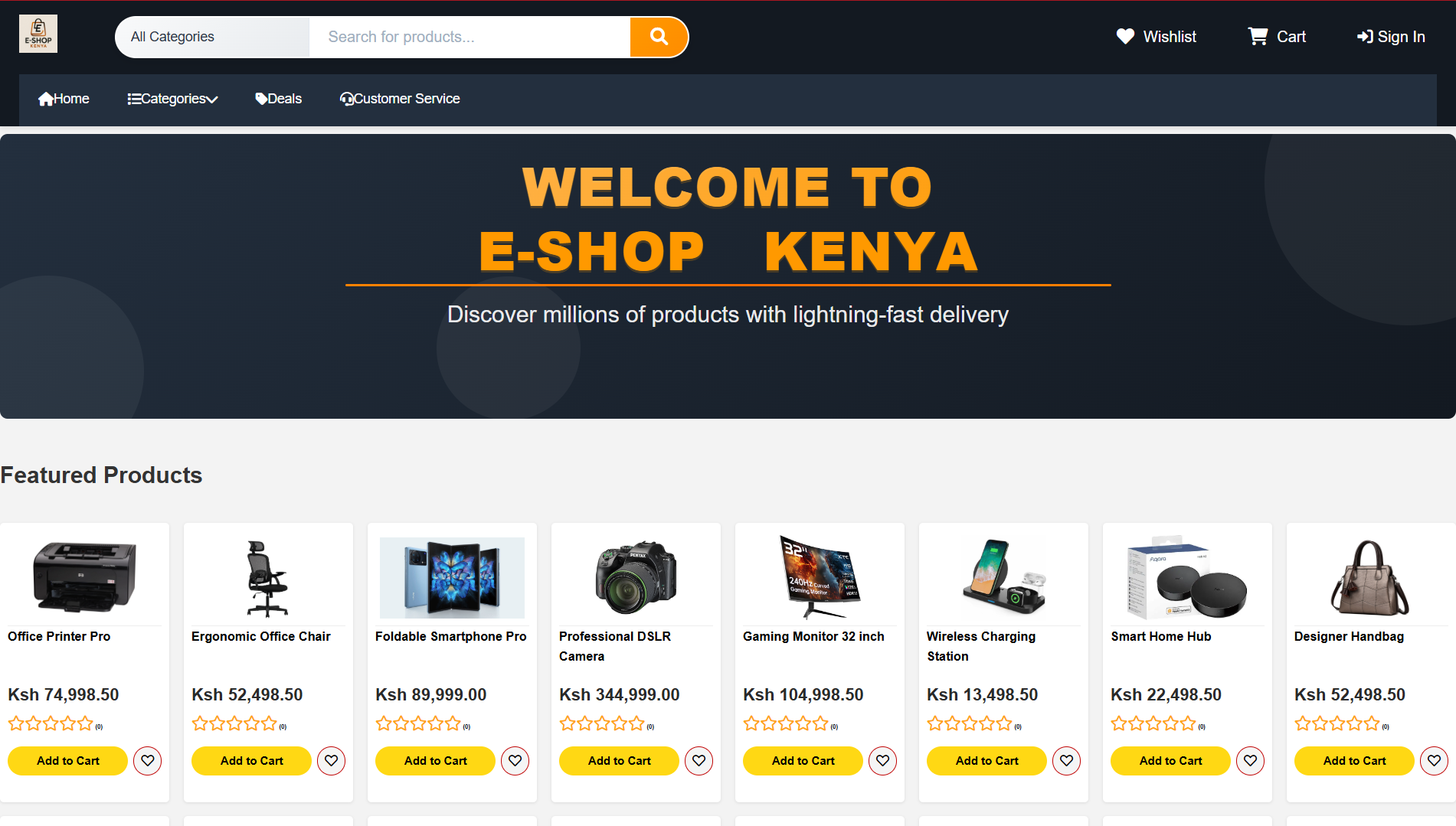 KBM Shop website preview