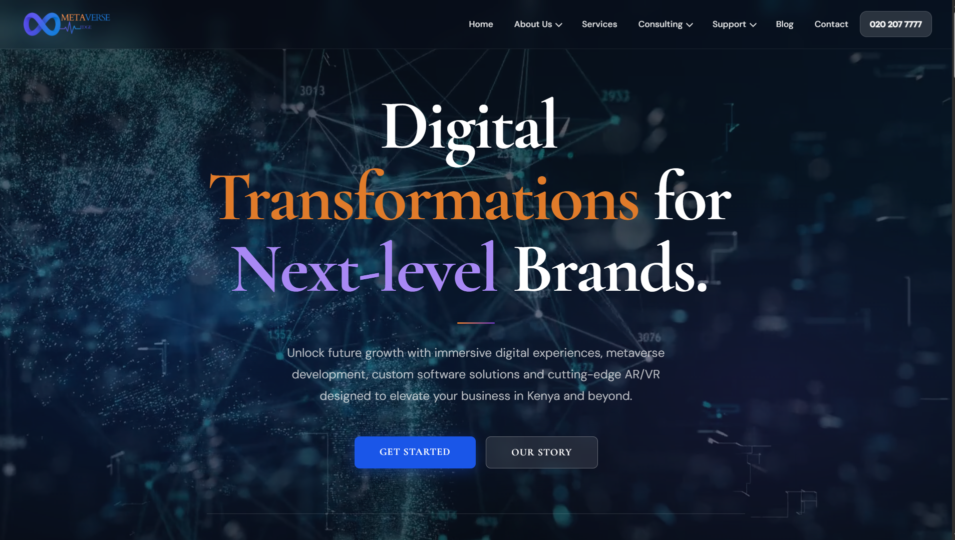 Metaverse Edge website preview